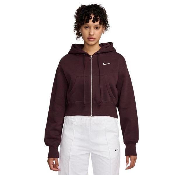 Women's Nike Sportswear Phoenix Fleece Crop Crewneck Sweatshirt Large Burgundy Crush/Sail