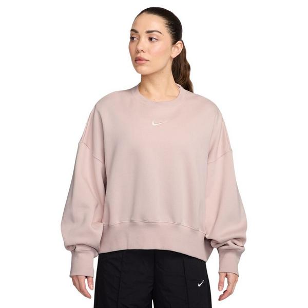 Women's Nike Sportswear Phoenix Fleece Crewneck Sweatshirt Small Silt Red/Sail