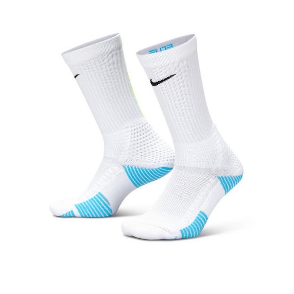 Men's Nike Elite 2.0 Crew Basketball Socks Medium White/Volt