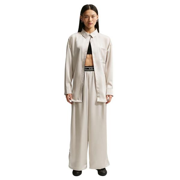 Women's Nike Sportswear Loose Mid-Rise Satin Pants XLarge Light Bone/Black