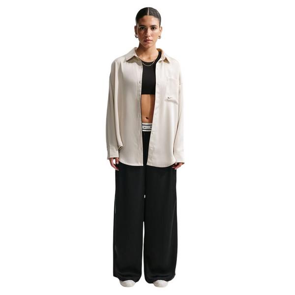 Women's Nike Sportswear Oversized Satin Long Sleeve Button Up Shirt