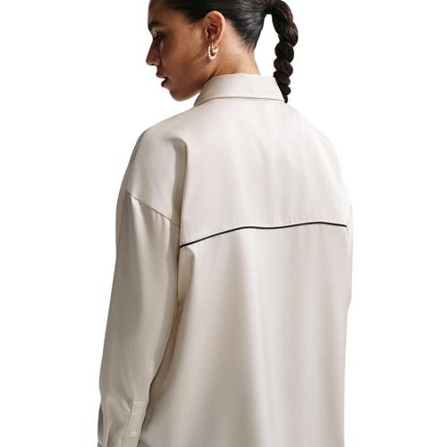 Women's Nike Sportswear Oversized Satin Long Sleeve Button Up Shirt - Primary Image