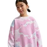 Girls' Nike Sportswear Club Fleece Boxy Print Crewneck Sweatshirt - Thumbnail 3 of 4