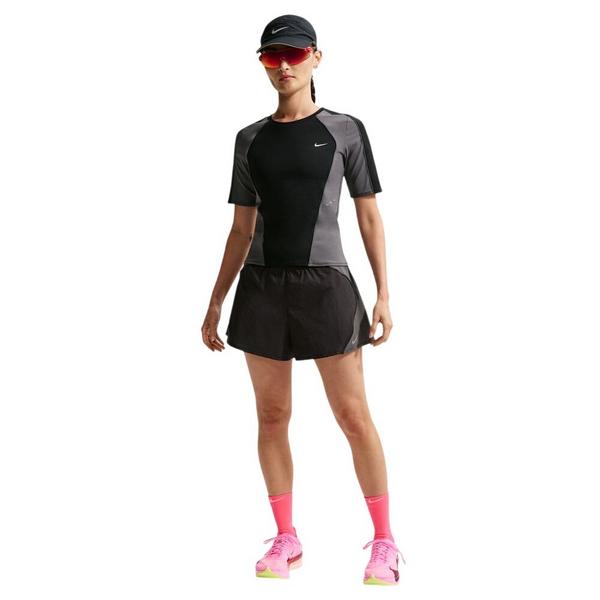 Women's Nike Swift High-Rise Shorts Small Black/Iron Grey/Reflective Silv