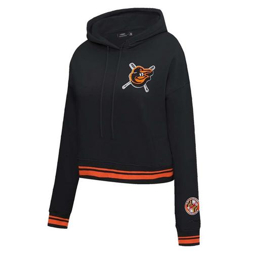 Pro Standard Women's Baltimore Orioles Mash Up Rib Fleece Cropped Hoodie - Primary Image