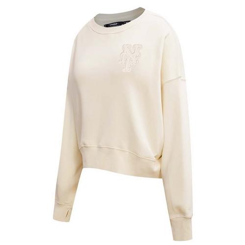 Pro Standard Women's New York Mets Neutral Fleece Crew - Primary Image