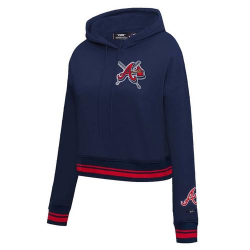Pro Standard Women's Atlanta Braves Mash Up Rib Fleece Hoodie - Primary Image