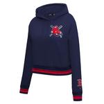 Pro Standard Women's Boston Red Sox Mash Up Rib Fleece Cropped Hoodie - Thumbnail 1 of 2