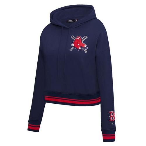 Pro Standard Women's Boston Red Sox Mash Up Rib Fleece Cropped Hoodie - Primary Image