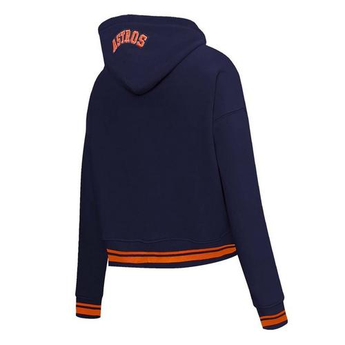 Pro Standard Women's Houston Astros Mash Up Rib Fleece Cropped Hoodie - Primary Image