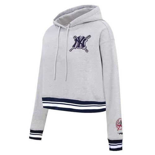 Pro Standard New York Yankees Mash Up Rib Fleece Cropped Hoodie - Primary Image