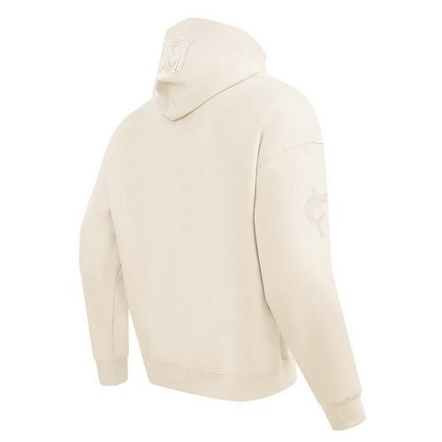 Pro Standard Miami Marlins Neutral Drop Shoulder Fleece Hoodie - Primary Image