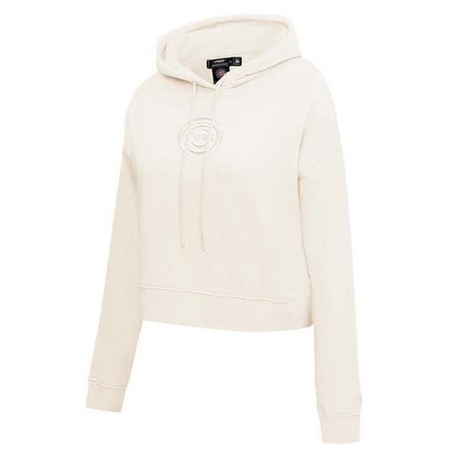 Pro Standard Women's Chicago Cubs Neutral Cropped Fleece Hoodie - Primary Image
