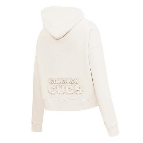 Pro Standard Women's Chicago Cubs Neutral Cropped Fleece Hoodie - Primary Image