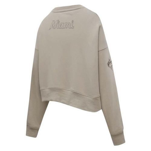 Pro Standard Women's Miami Marlins Neutral Fleece Crew - Primary Image