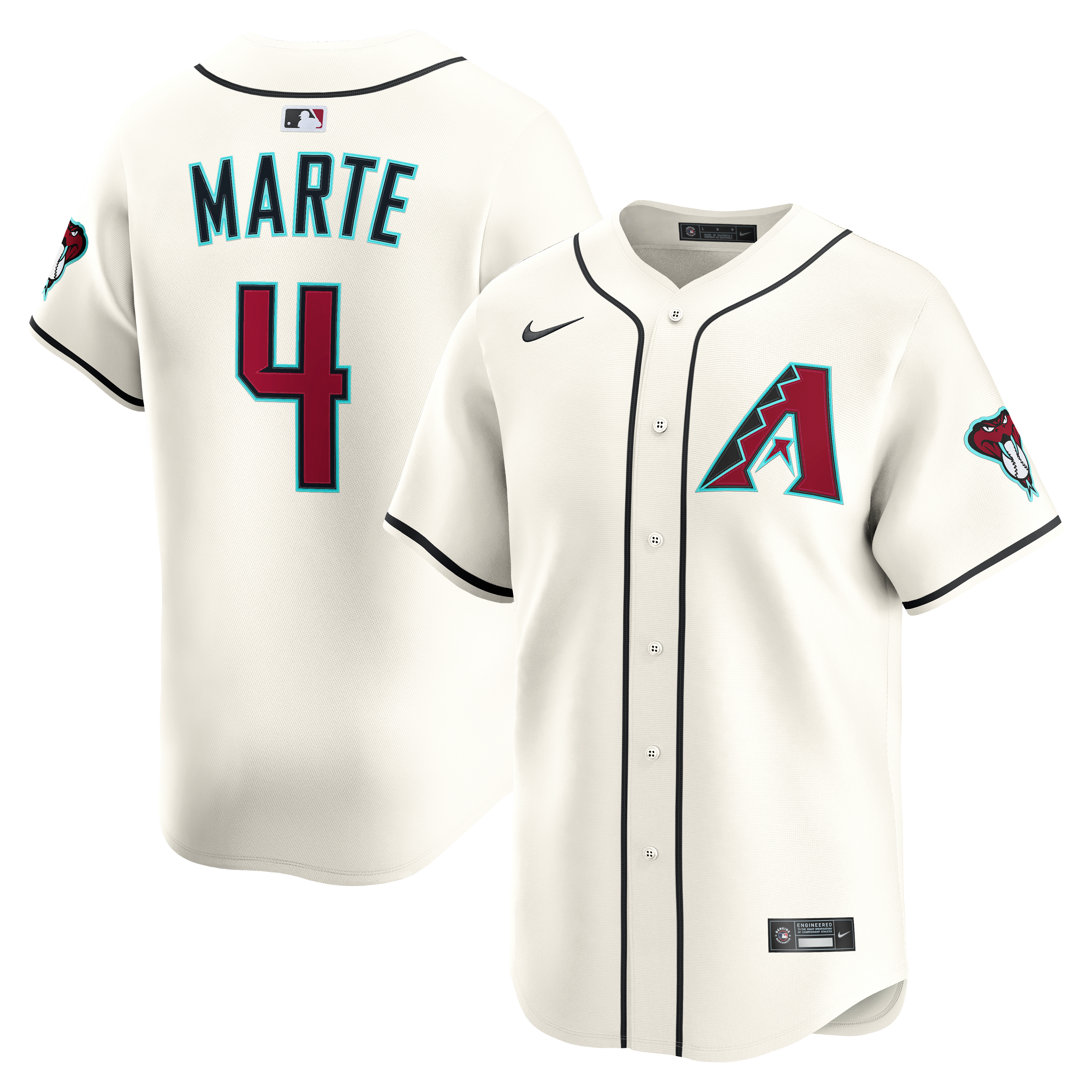 【希少】Nike Arizona Diamondbacks Marte 4 Nike Arizona Diamondbacks Ketel Marte #4 Home Limited Jersey