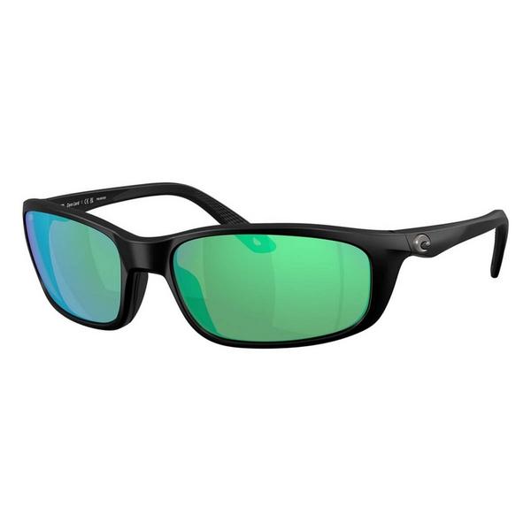 Men's Costa Del Mar Brine II Polarized Sunglasses Matte Black/Green Mirror 580 Glass