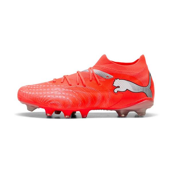 Puma Future 9 Match FG/AG Firm Ground & Artificial Grass Molded Soccer Cleats M10/W11.5 Glowing Red/Puma White/Puma Black/Silver