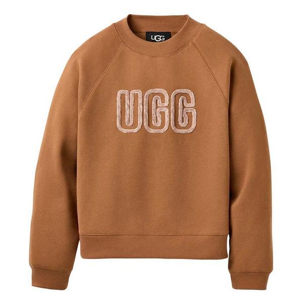 Women's UGG Logo Crewneck Sweatshirt XSmall Chestnut