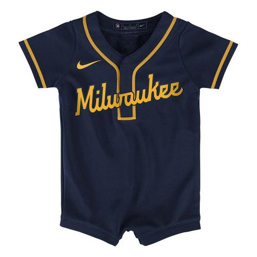Genuine Stuff Baby Milwaukee Brewers Romper Jersey - Primary Image