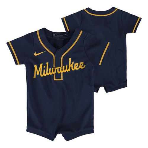 Genuine Stuff Baby Milwaukee Brewers Romper Jersey - Primary Image