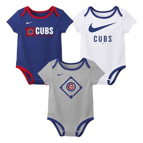 Nike Baby Chicago Cubs 3pk Creeper Onesie Set - Primary Image