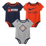 Nike Baby Houston Astros 3pk Creeper Onesie Set - Thumbnail 1 of 4