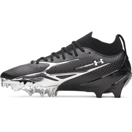 UA SPOTLIGHT PRO CHROME 2026 ブラック・シルバー Men's Under Armour Spotlight Pro Chrome Molded Football Cleats