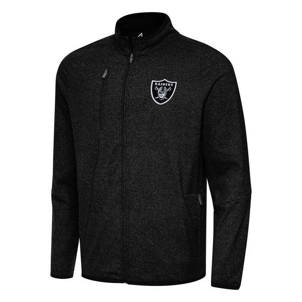 Las Vegas Raiders Antigua Hold Up Mid Athletic Jacket Medium Black Heather