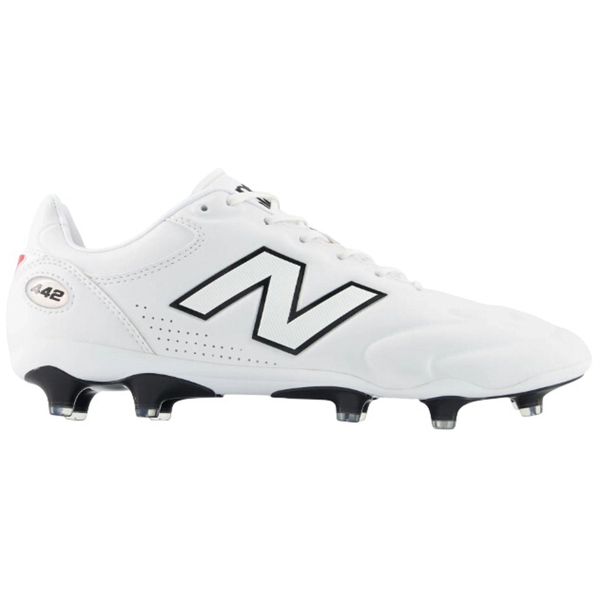New Balance Unisex 442 Elite FG V3 Soccer Shoes - White/Black/Red (Size 7 Wide)