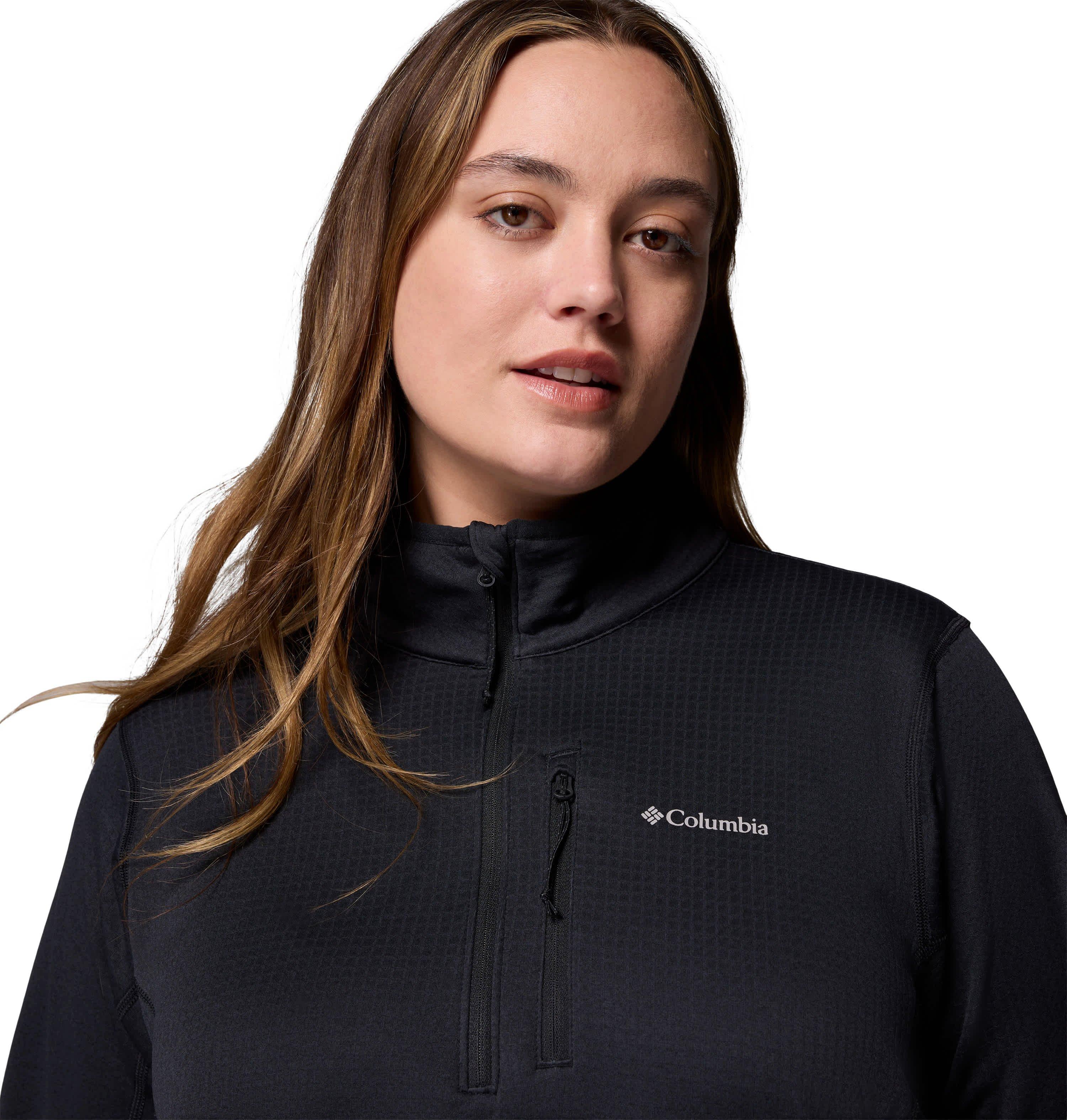 ジャケット 長袖 M-XL #12 Women's Columbia Plus Size Essential Hike Grid 1/2 Zip Fleece