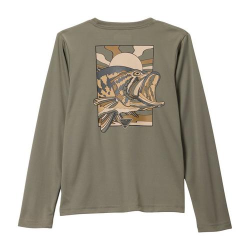 Kids' Columbia PFG Terminal Tackle Fish Shine Long Sleeve T-Shirt - Primary Image
