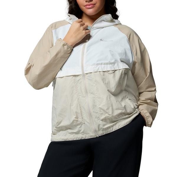 Women's Columbia Spire Valley Windbreaker 1X Plus Size Dark Stone