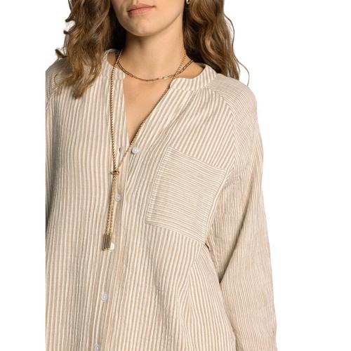 Women's Thread & Supply Maia Long Sleeve Notch Neck Button Up Shirt - Primary Image