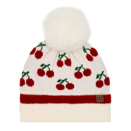 Women's C.C Cherry Knit Pom Beanie - Primary Image