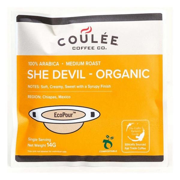 Coulee Coffee She-Devil Organic EcoPour Pods Coffee