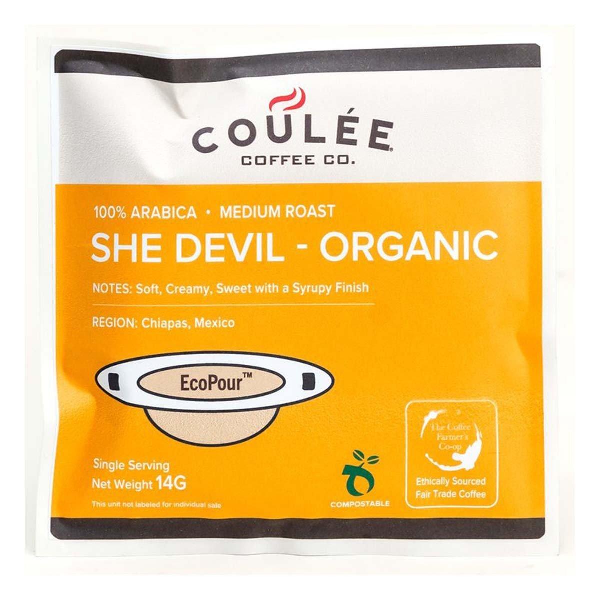 Coulee Coffee She-Devil Organic EcoPour Pods Coffee - Coulee Coffee