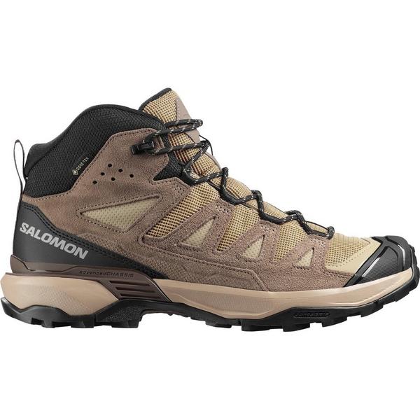 Men's Salomon X Ultra 360 Leather Mid GTX Waterproof Hiking Boots Outdoor 9.5 Desert Tan/Walnut/Earth Brown