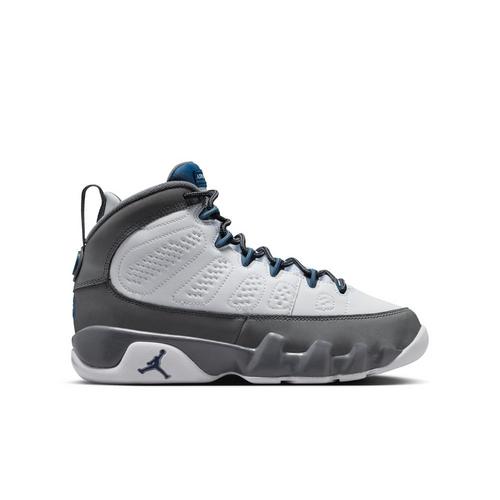 Big Kids' Air Jordan 9 Retro "Flint Grey and French Blue" Sneakers - Primary Image