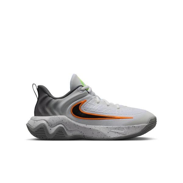 Kids' Nike Giannis Immortality 4 Basketball Shoes Big 6 Regular White/Black/Volt/Wolf Grey