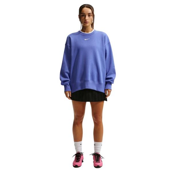 Women's Nike Sportswear Long Phoenix Fleece Crewneck Sweatshirt XSmall Lt Medium Blue/Sail