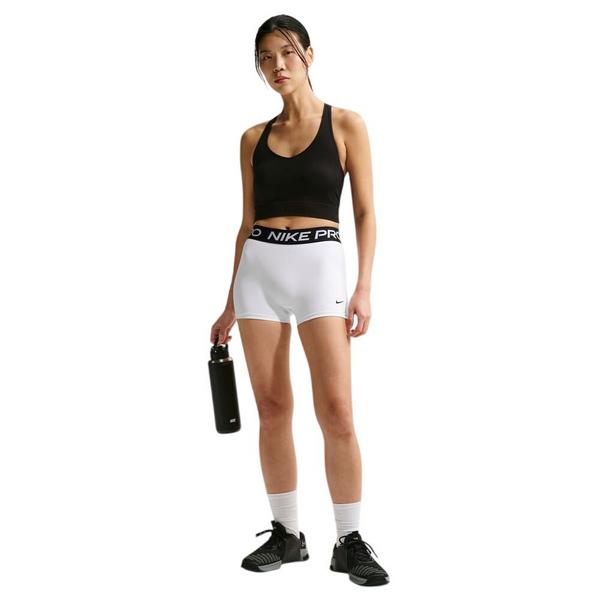 Women's Nike Pro Mid-Rise Shorts XSmall White/Black/Black