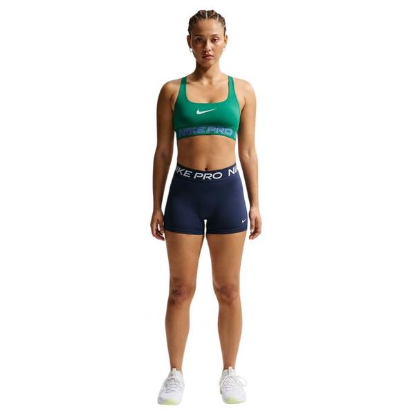 Women's Nike Pro Mid-Rise Shorts Large Midnight Navy/White