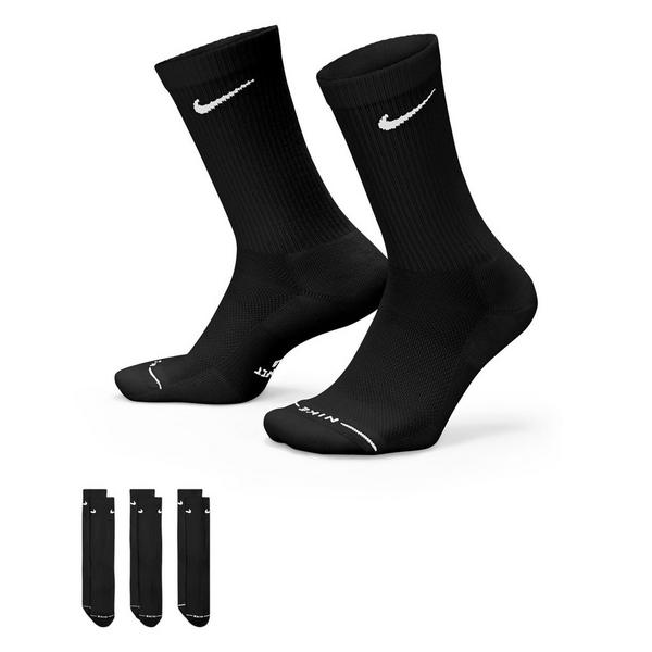 Nike Everyday Elevated Crew Socks Small Black 3 Pack