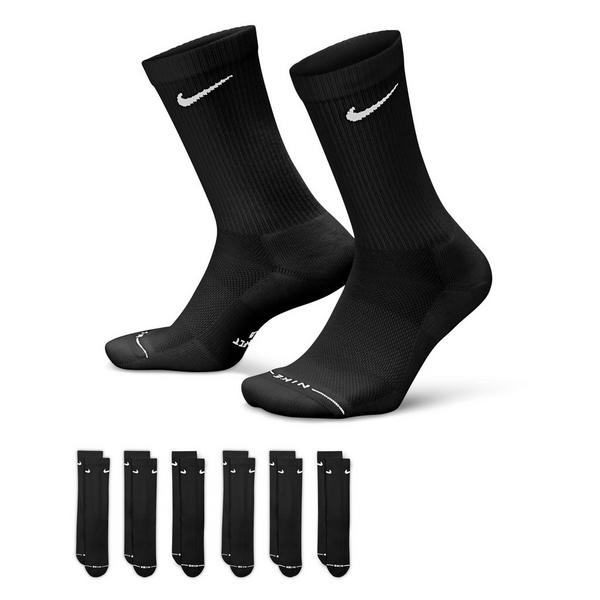 Nike Everyday Elevated Crew Socks XLarge Black 6 Pack