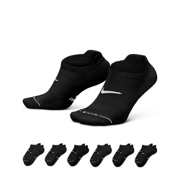 Nike Everyday Elevated No Show Socks Medium Black 6 Pack