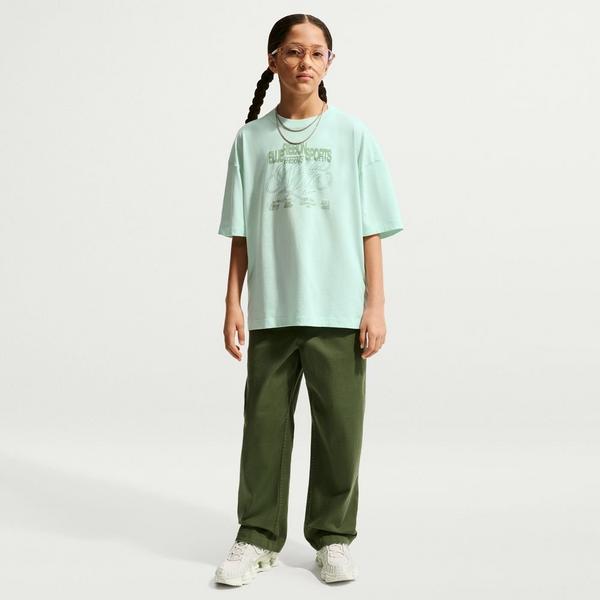 Kids' Nike Sportswear Oversized Shirt Small Barely Green