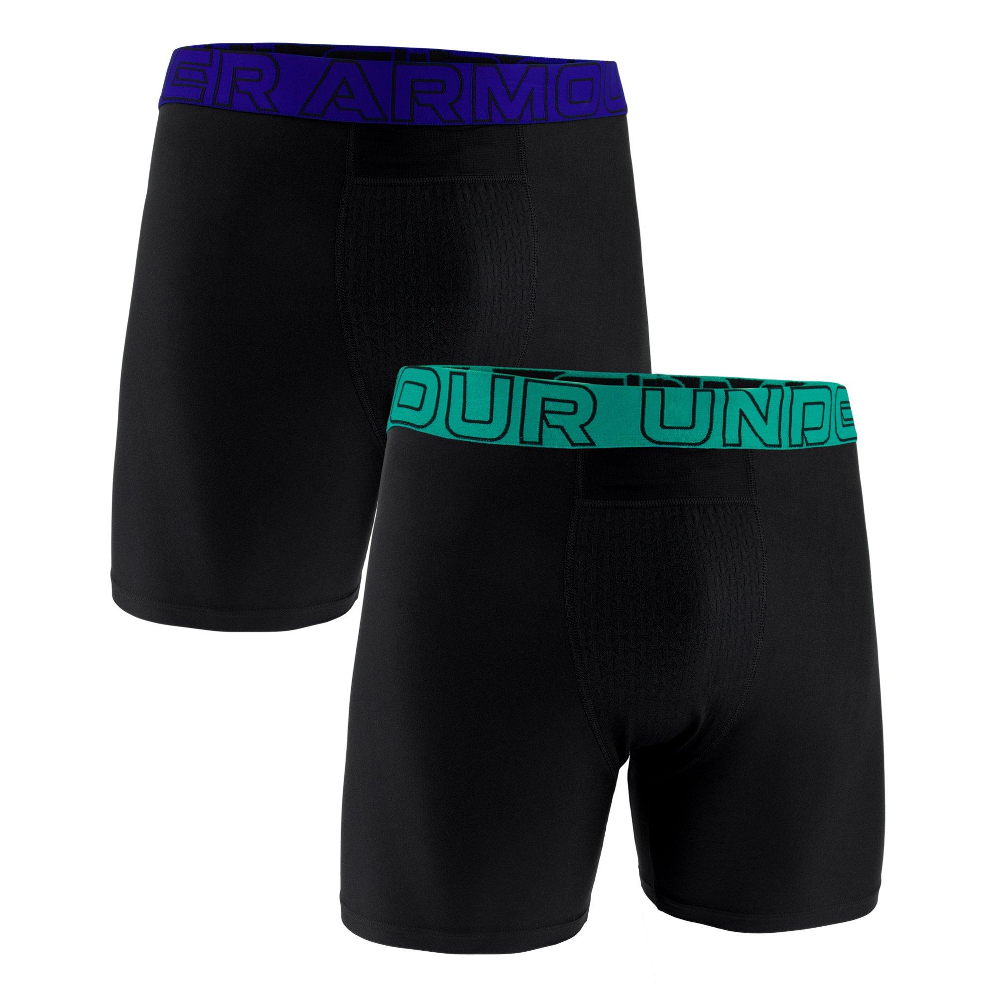 Under Armour Men's Boxer Jock Performance Boxer Briefs, 2-Pack - Black/Royal