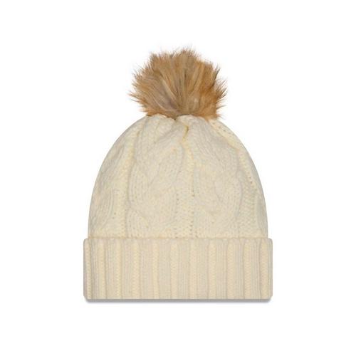 Women\'s New‎ Era Cream Minnesota Vikings 2022 Sideline Cuffed Knit Hat Women main image 3