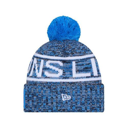 New Era Detroit Lions 2025 Sideline Pom Beanie - Primary Image